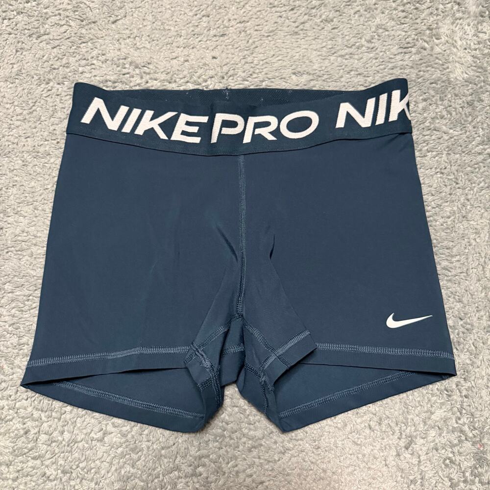 Nike Pro Shorts Womens Medium Blue Bike Athletic